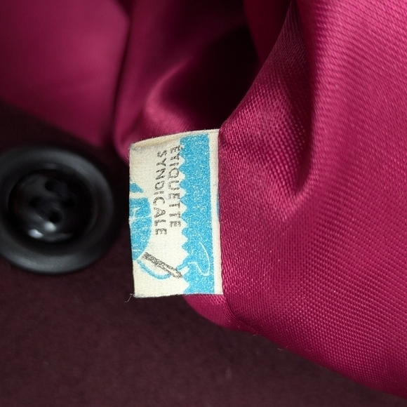 Tabé A. Gordon Ltée women's vintage burgundy and pink pure wool coat size L - Picture 7 of 14